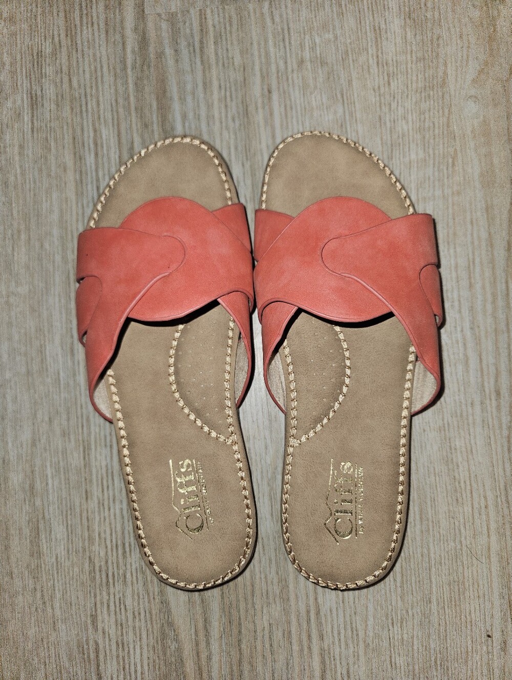 NWOT Cliffs by White Mountain Coral Slide Sandals for Women